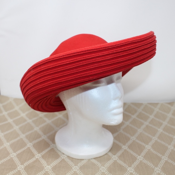 VTG Frank Olive by Neiman Marcus Red Hat - Picture 5 of 8